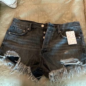 Brand new Free People black denim shorts